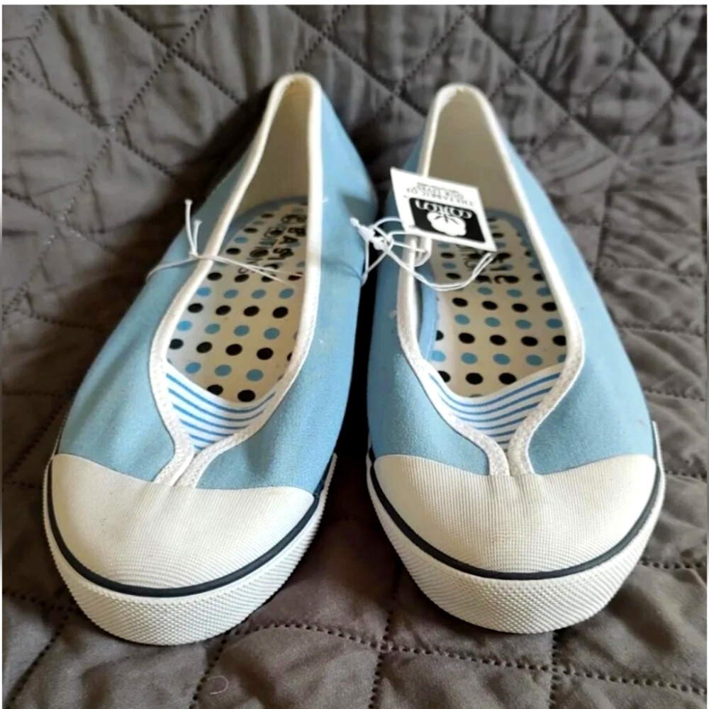 Casual Blue Canvas Slip-On Shoes